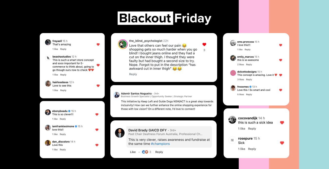 Image of a collage of comments on social media commending the campaign and the work. Showcasing the importance of behaviour change campaigns.